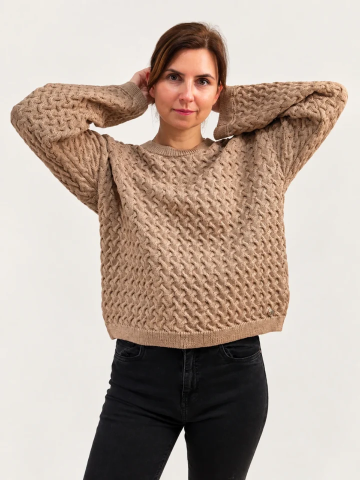 Sweter Merino Karmelowy