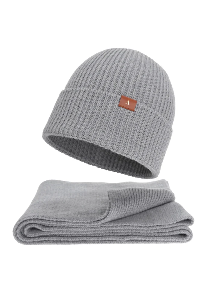 Komplet merino w kolorze szarym
